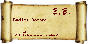 Badics Botond névjegykártya